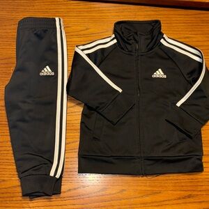 Toddler boys Adidas athletic material pant and zip jacket set